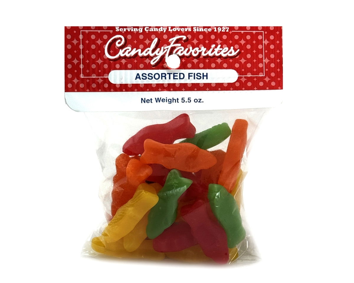 Assorted Fish 5.5 Ounce Peg Bags - CandyFavorites