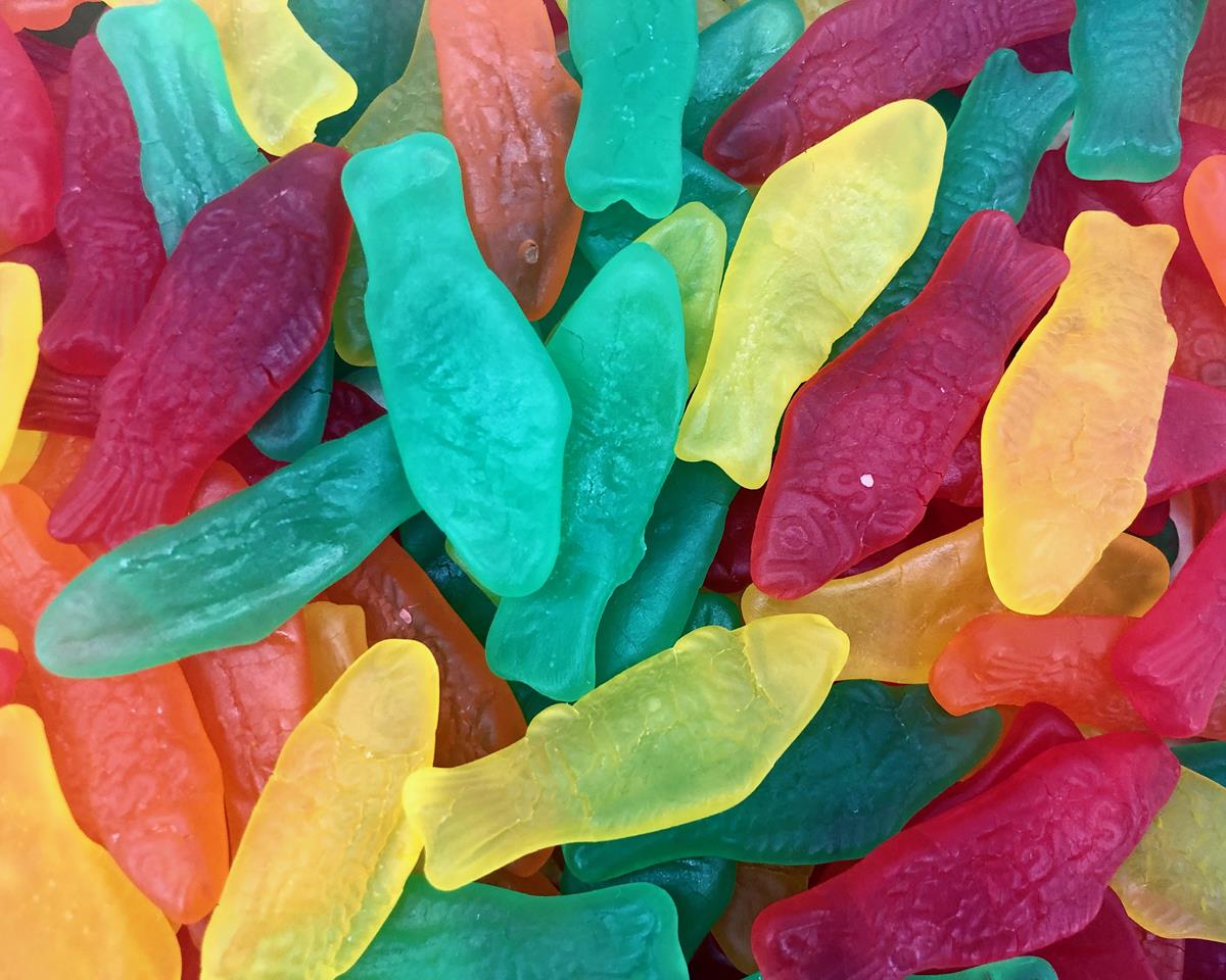 Assorted Fish 5.5 Ounce Peg Bags - CandyFavorites