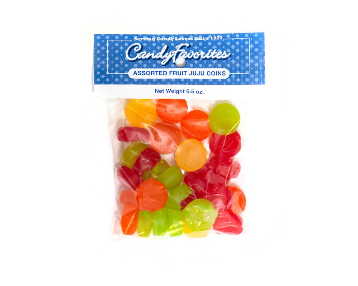 Assorted Fruit Juju Dollars 6.5 Ounce Peg Bags - 6 / Box - CandyFavorites