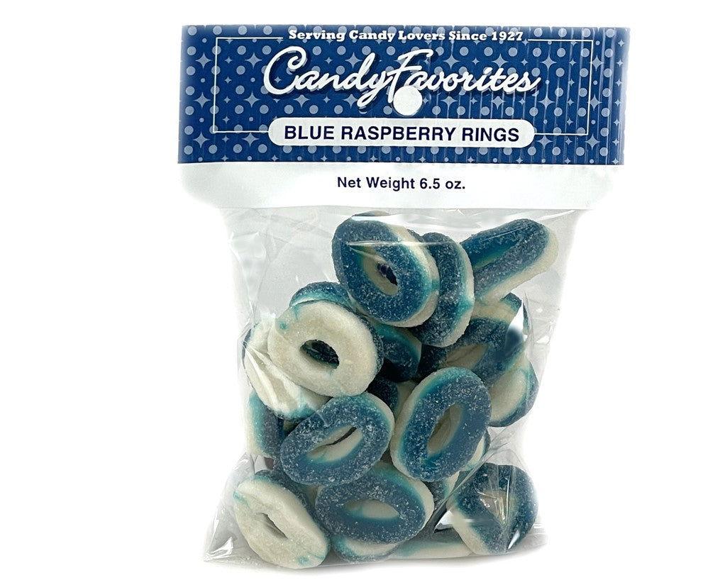 Blue Raspberry Gummi Rings 6.5 oz. Bags - CandyFavorites