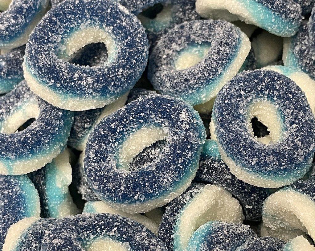 Blue Raspberry Gummi Rings 6.5 oz. Bags - CandyFavorites