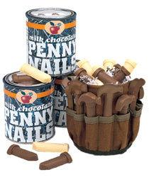 Chocolate Tool Belt and Penny Nail Combination - CandyFavorites