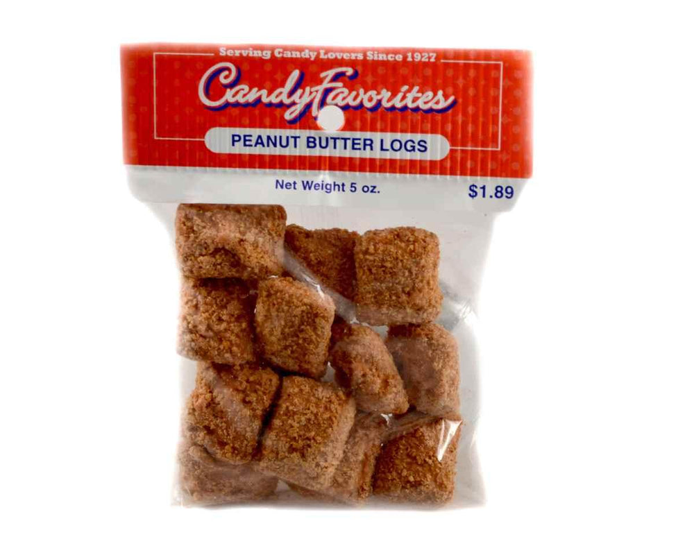 Coconut Crunch Peanut Butter Logs 5 Ounce Peg Bags - CandyFavorites