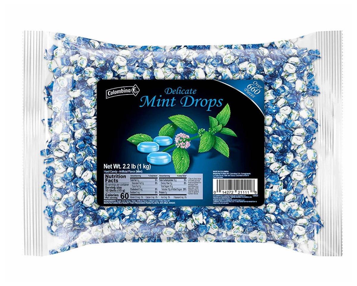 Colombina Wrapped Delicate Mint Drops 2.2lb Bag - CandyFavorites