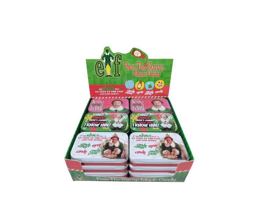 Elf "Pass The Syrup" Maple Candy Tins - CandyFavorites