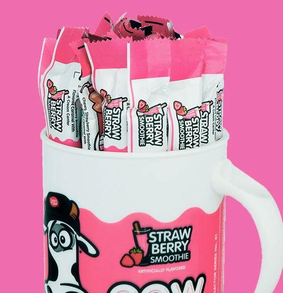 Goetze's Strawberry Smoothie 1oz Cow Tales with Tumbler - CandyFavorites
