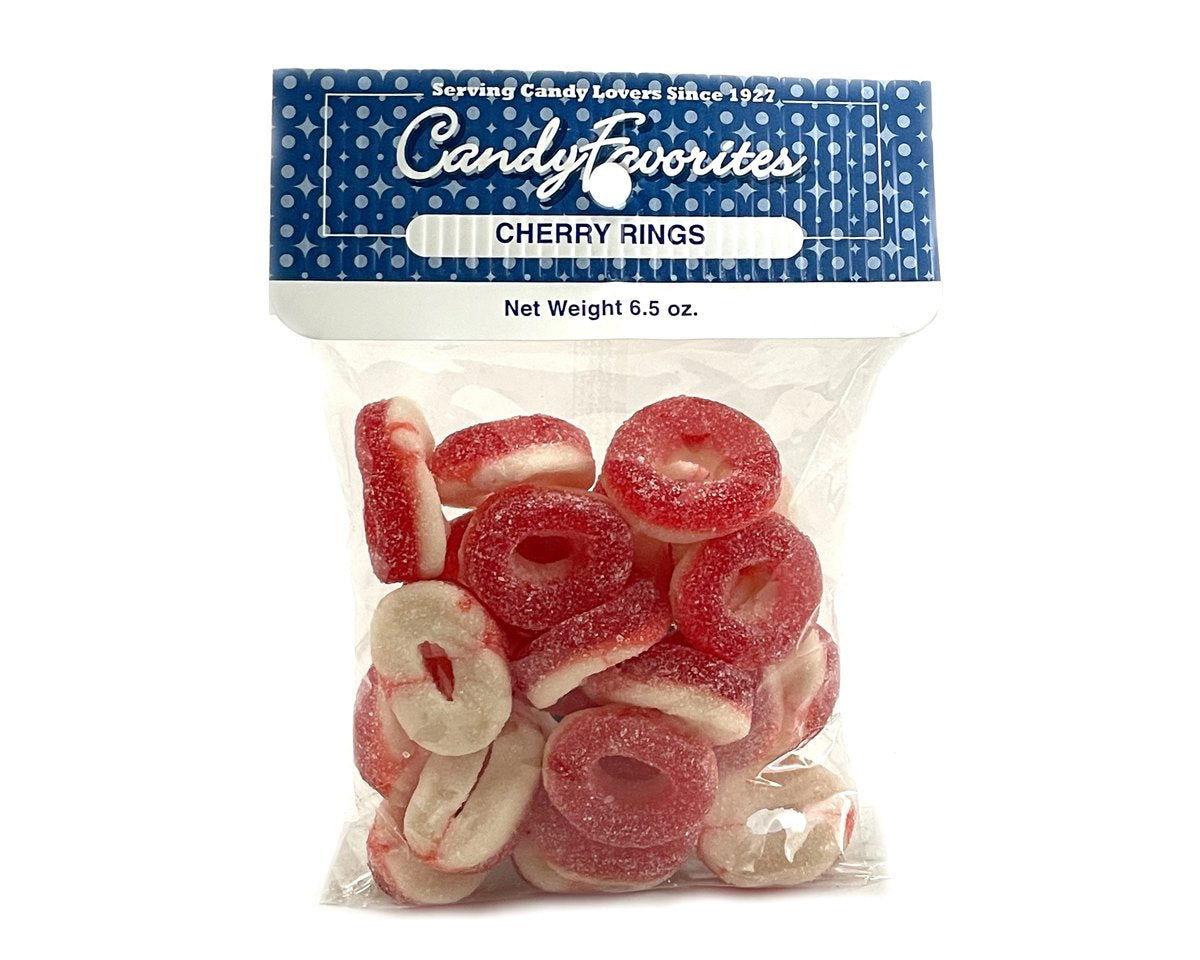 Gummi Cherry Rings 6.5 Ounce Peg Bags - 6 / Box - CandyFavorites