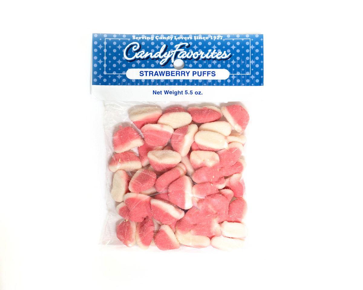Gummi Strawberry Cake Puffs 5.5 Ounce Peg Bags - CandyFavorites