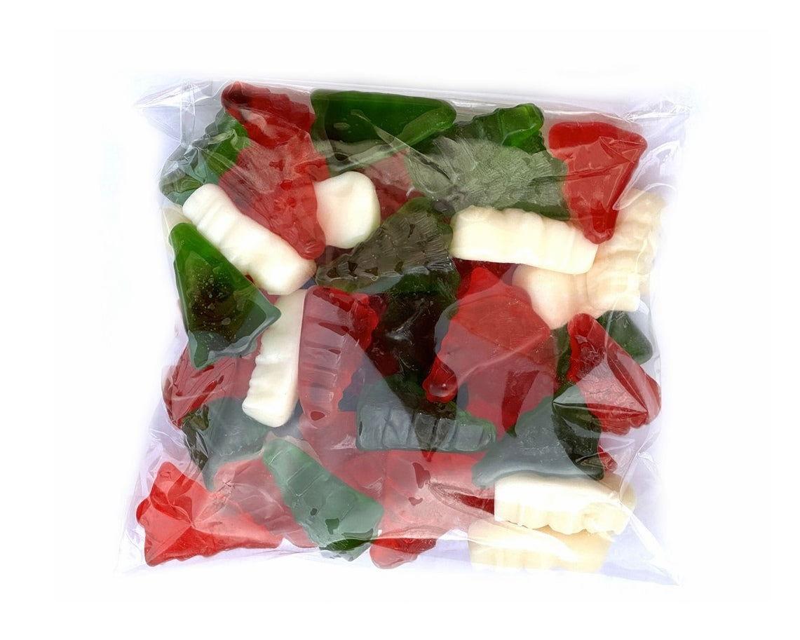 Hand-Packed Gummi Snowmen and Christmas Trees 10 oz. Flat Bags - CandyFavorites