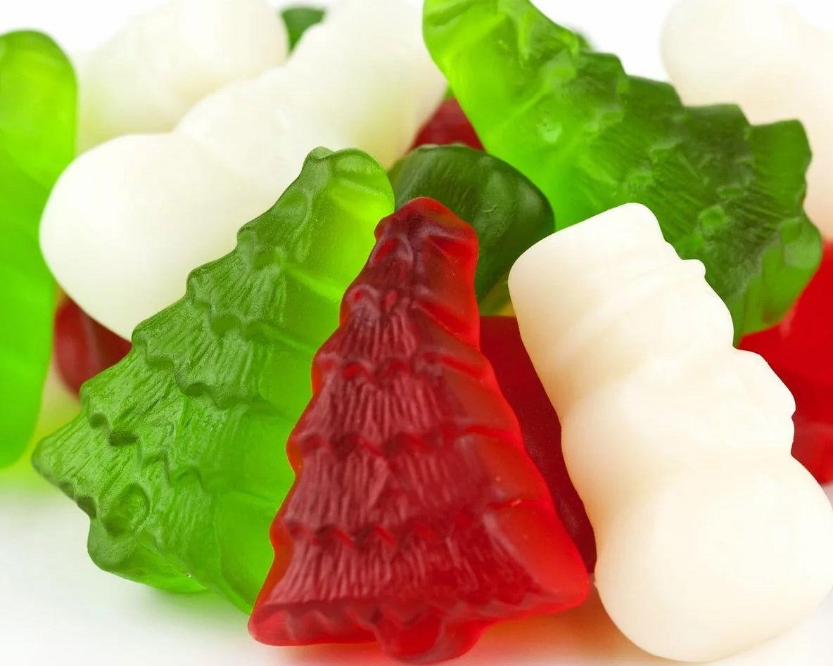 Hand-Packed Gummi Snowmen and Christmas Trees 10 oz. Flat Bags - CandyFavorites
