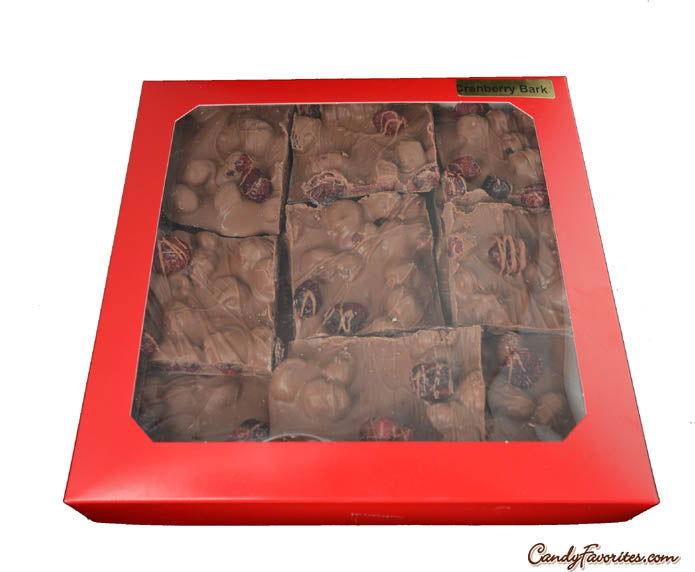 Handmade Dark Chocolate Cranberry Bark 1 lb. Gift Box - CandyFavorites