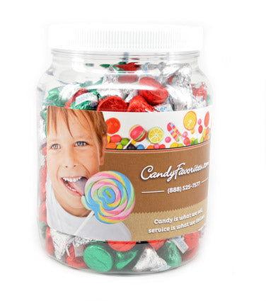 Hershey's Christmas Kisses Candy 2.5 lb. Jar - CandyFavorites