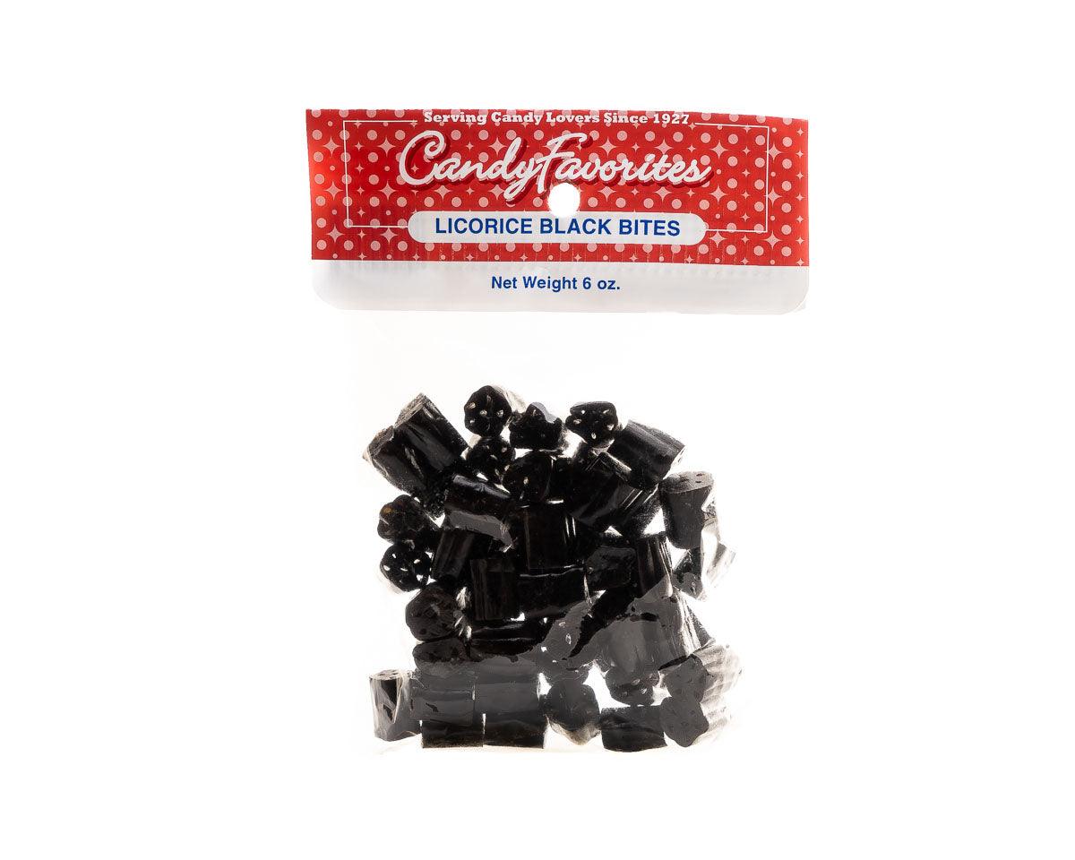 Licorice Bites Black 6 Ounce Peg Bags - CandyFavorites