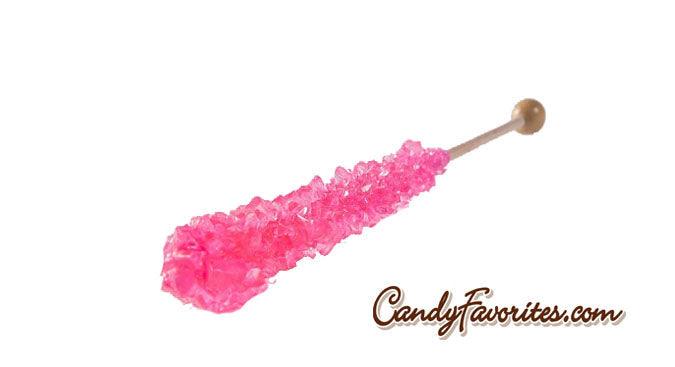 Light Pink Cherry Rock Candy on a Stick Jar - CandyFavorites