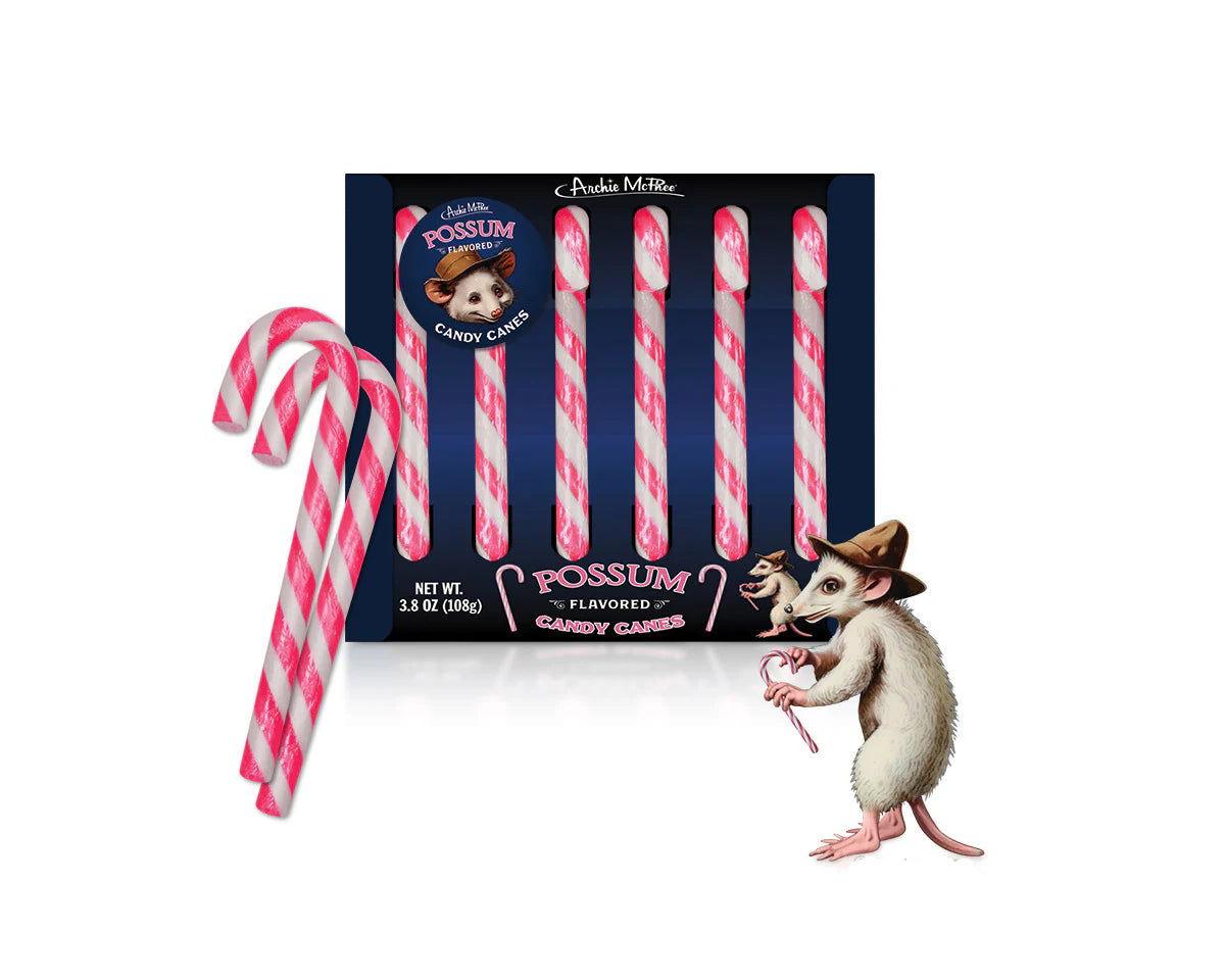 Possum Flavored Candy Canes 6 Count Box - CandyFavorites