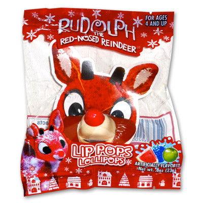 Rudolph Red Nosed Reindeer Lip Pop Lollipops - CandyFavorites