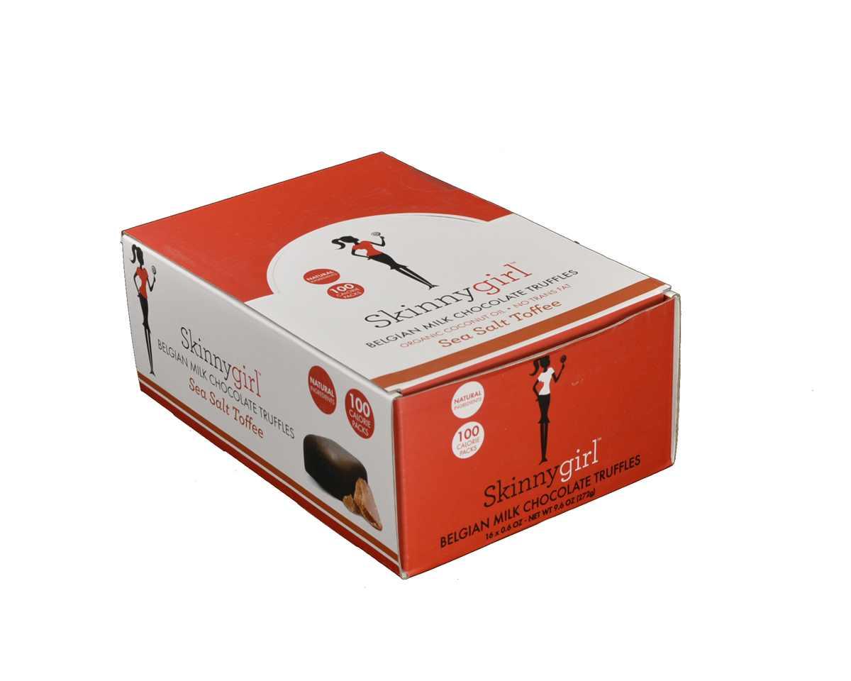 Skinnygirl Belgian Milk Chocolate Sea Salt Toffee Truffles Box - CandyFavorites