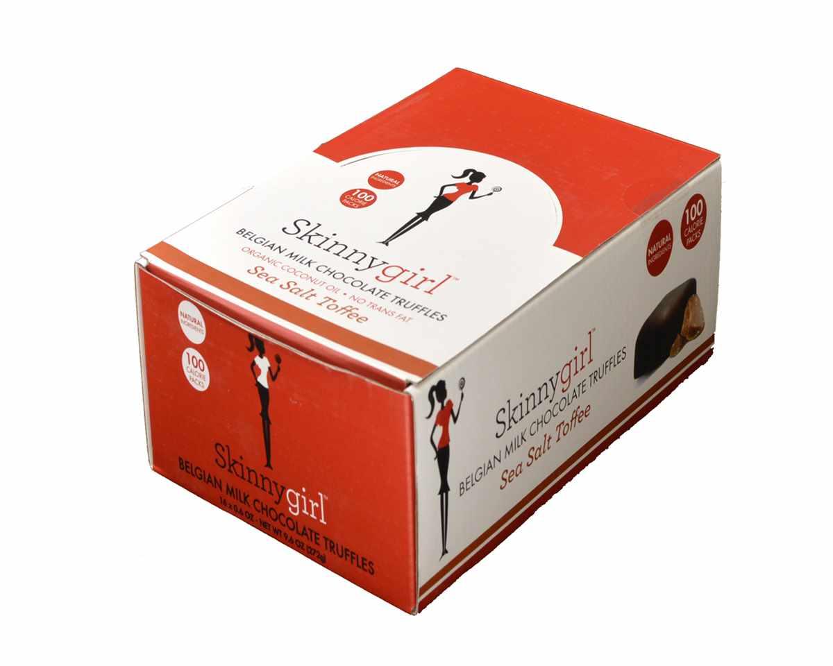 Skinnygirl Belgian Milk Chocolate Sea Salt Toffee Truffles Box - CandyFavorites