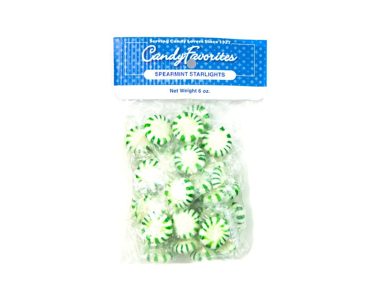 Spearmint Starlight Mints 6 oz. Peg Bags - CandyFavorites