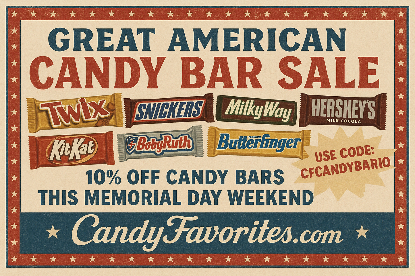 The Great American Memorial Day Candy Bar Sale!