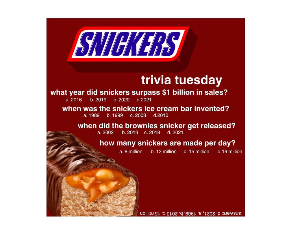 Snickers Satisfies on Trivia Tuesday!