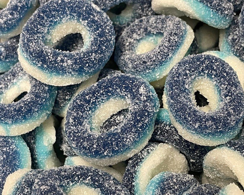 Blue Raspberry Gummi Rings 6.5 oz. Bags - CandyFavorites