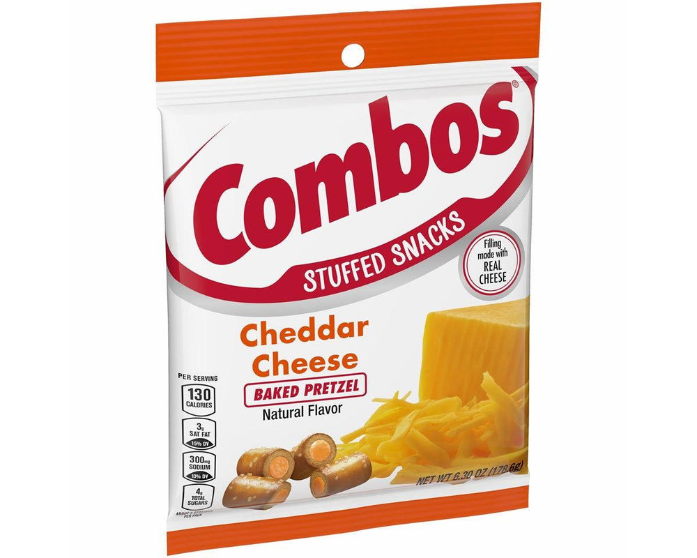 Combos Baked Cheddar Cheese Pretzels Stuffed Snacks 6.3 oz. Bags - CandyFavorites