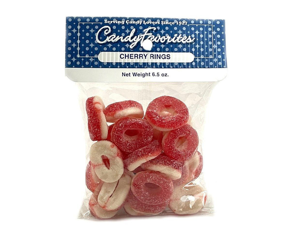 Gummi Cherry Rings 6.5 Ounce Peg Bags - 6 / Box - CandyFavorites