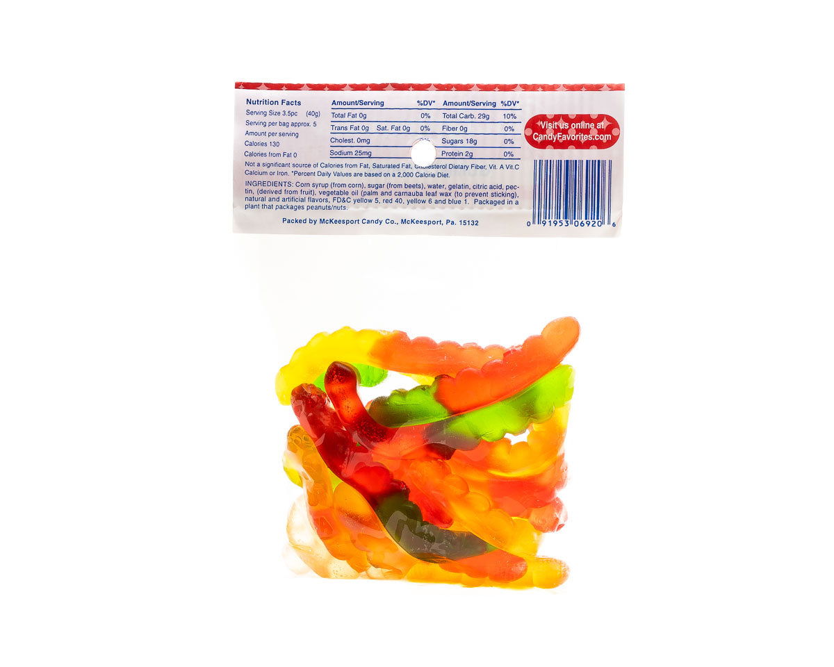 Gummi Worms 6.5 Ounce Peg Bags - CandyFavorites