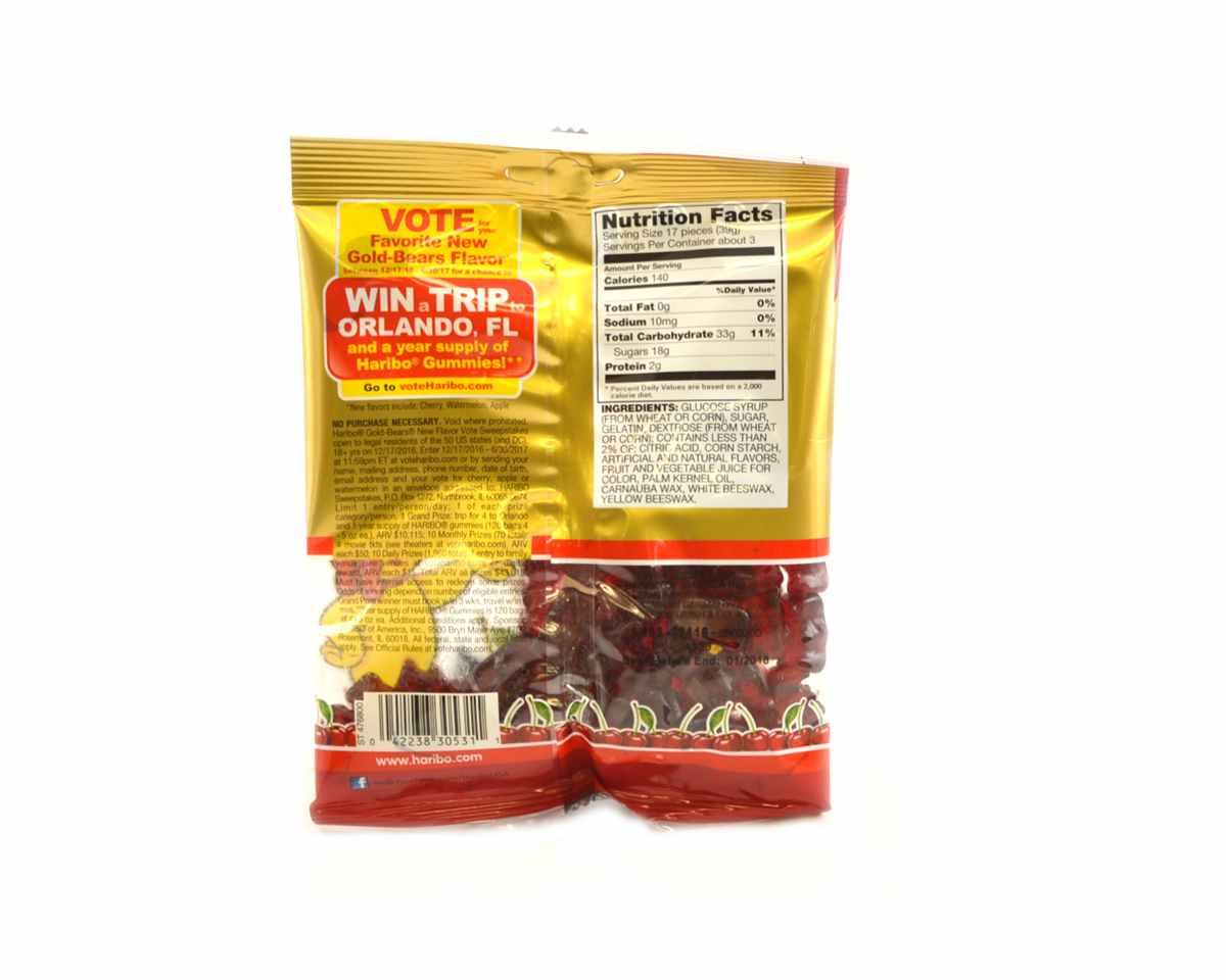 Haribo Limited Edition Gold Cherry Gummi Bears - CandyFavorites