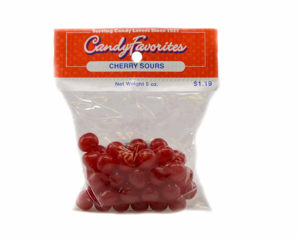 
                      
                        Jersey Sour Cherries 5.5 Ounce Peg Bags - CandyFavorites
                      
                    
