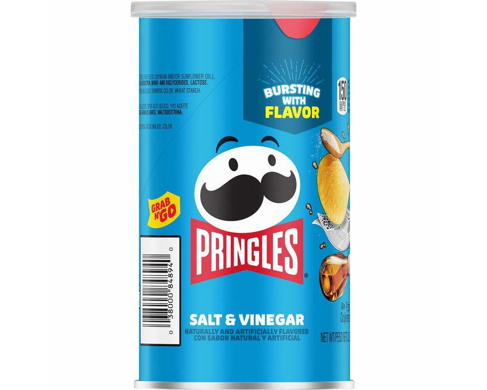 Pringles Salt and Vinegar "Grab n' Go" Potato Chips 2.5 oz. Cans - CandyFavorites