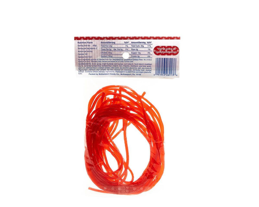 
                      
                        Red Strawberry Licorice Laces 3 Ounce Peg Bags - CandyFavorites
                      
                    
