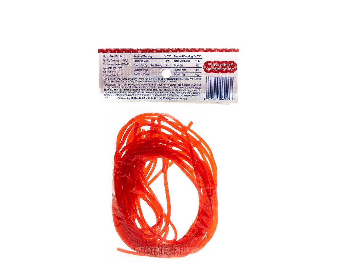 Red Strawberry Licorice Laces 3 Ounce Peg Bags - CandyFavorites