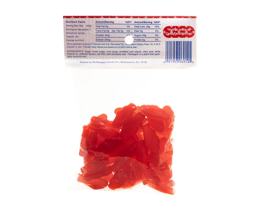 
                      
                        Red Swedish Fish 5.5 Ounce Peg Bags - CandyFavorites
                      
                    