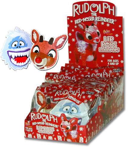 Rudolph Red Nosed Reindeer Lip Pop Lollipops - CandyFavorites