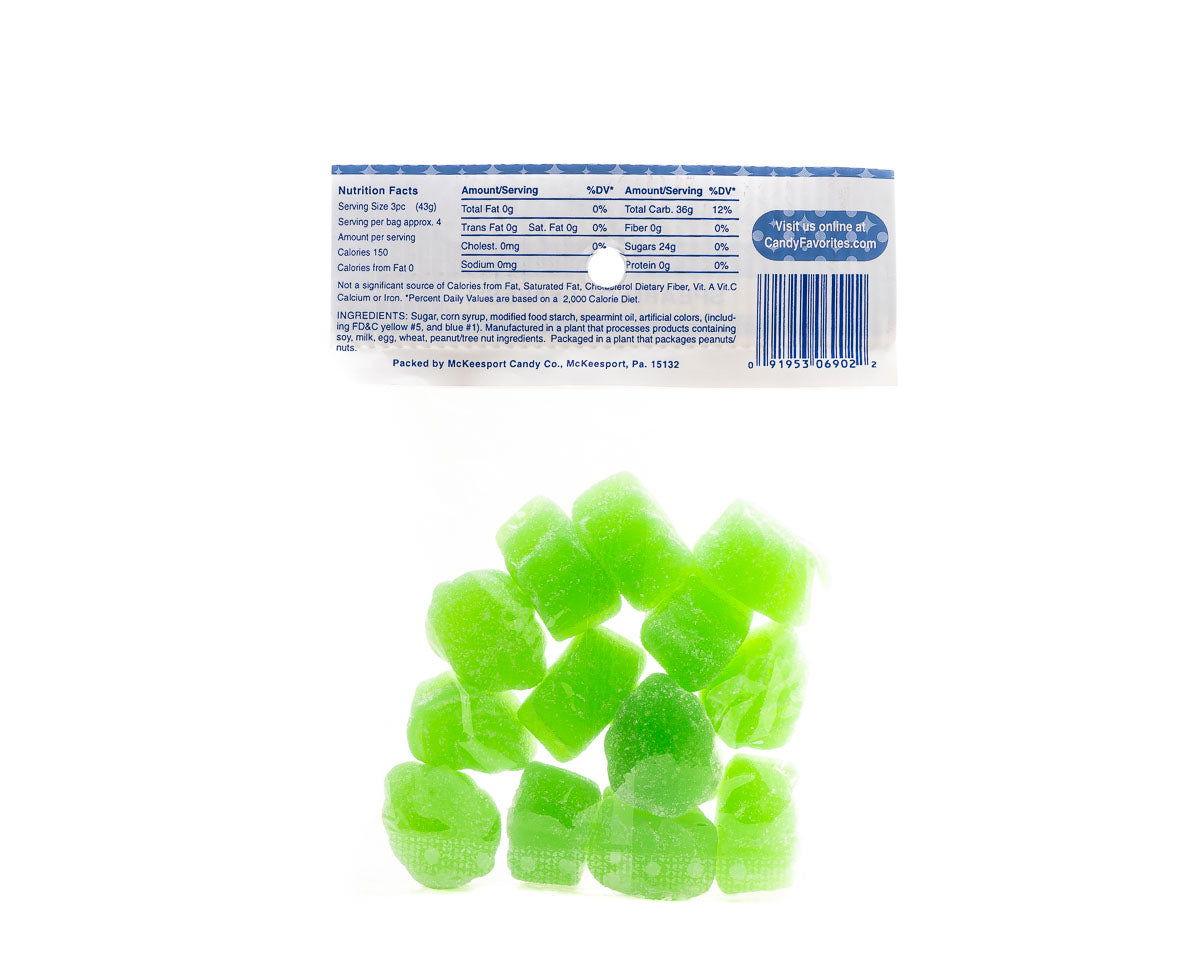 Spearmint Jelly Leaves 7 Ounce Peg Bags - CandyFavorites