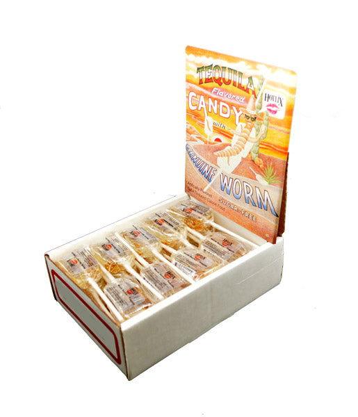 Sugar-Free Tequila Flavored Lollipop with Genuine Worm - CandyFavorites