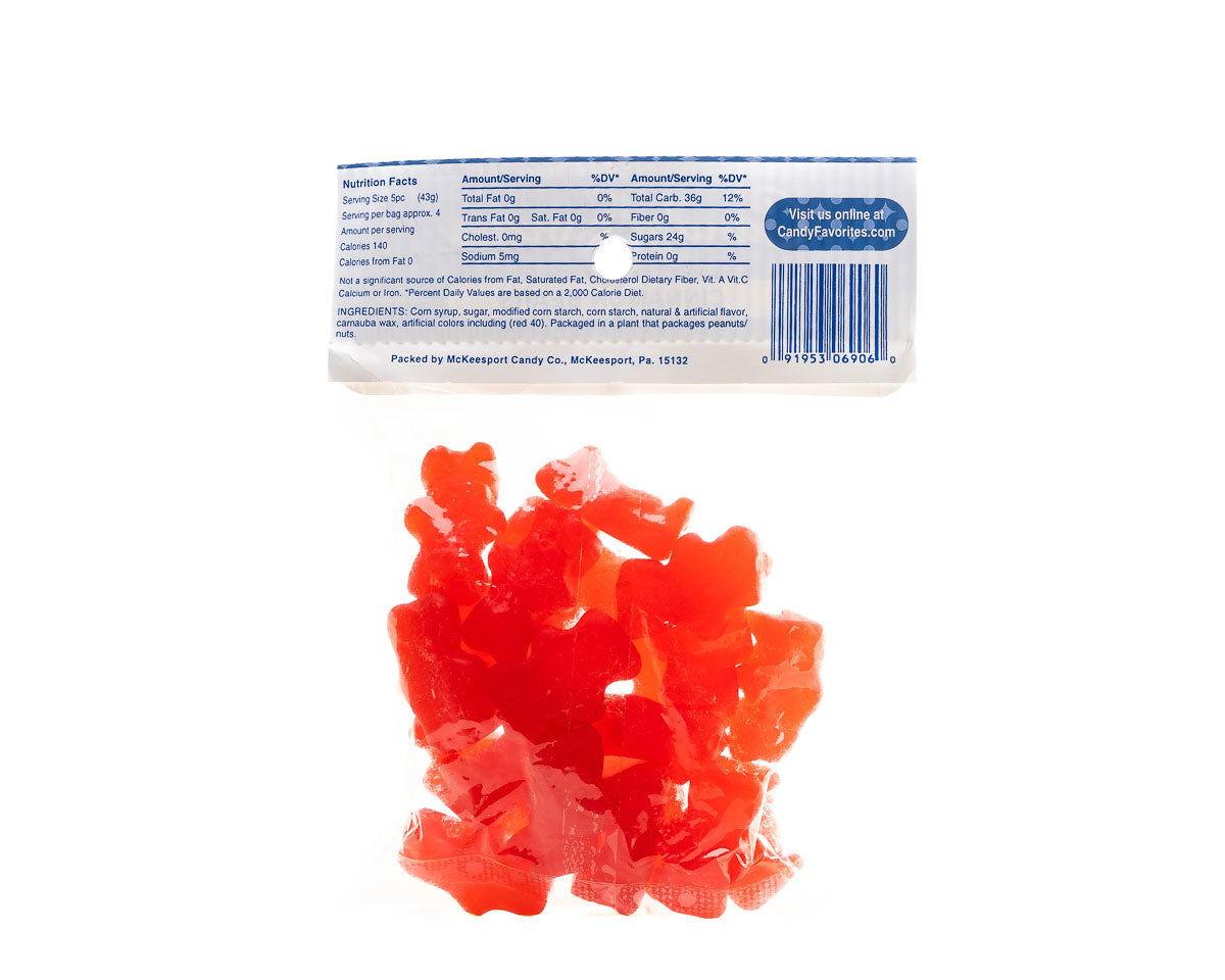 Unwrapped Gummi Cinnamon Bears 6 Ounce Peg Bags - CandyFavorites