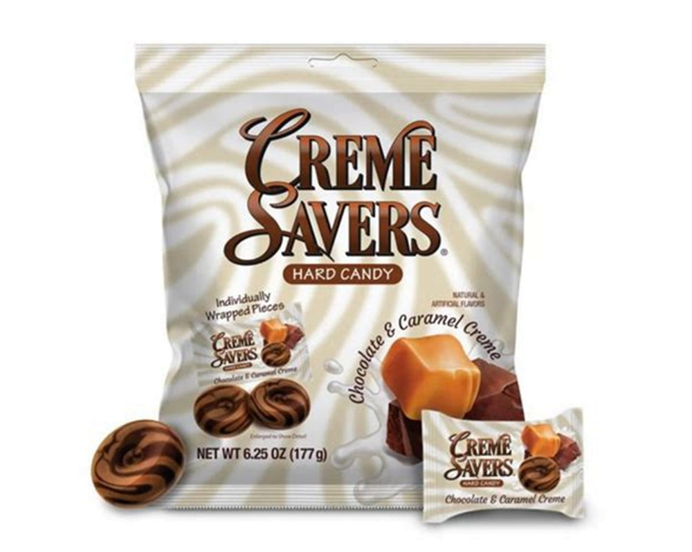 Crème Savers Chocolate & Caramel Hard Candy 6.25 oz. Bag