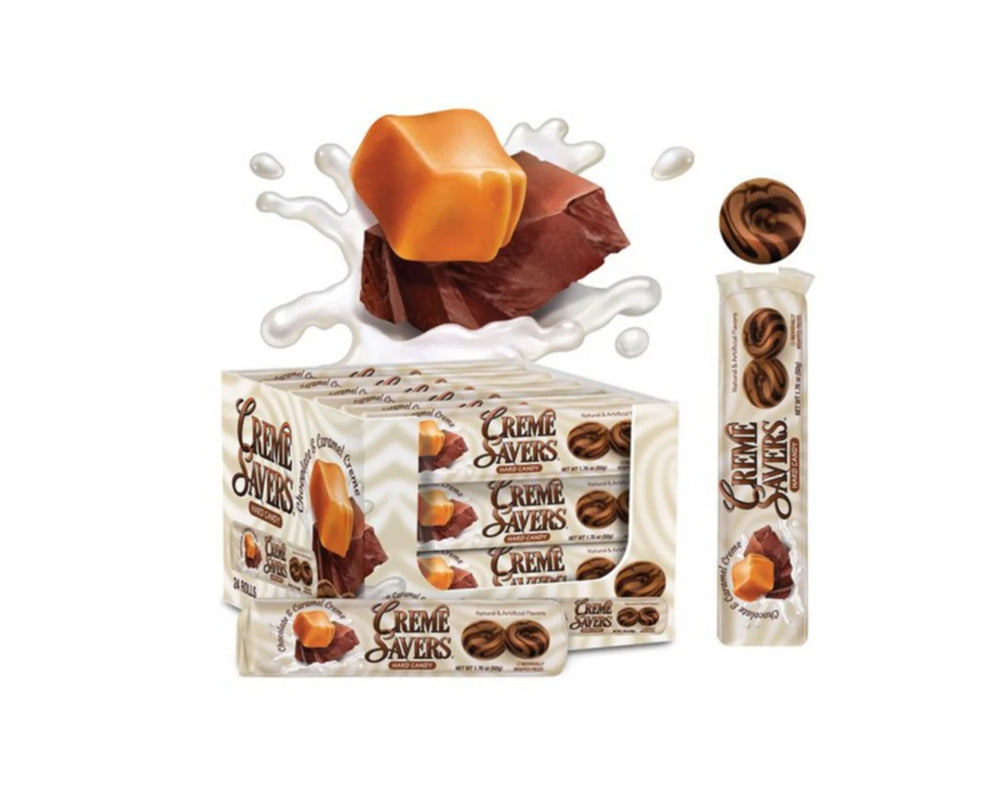 Crème Savers Chocolate & Caramel Hard Candy 1.76 oz. Rolls